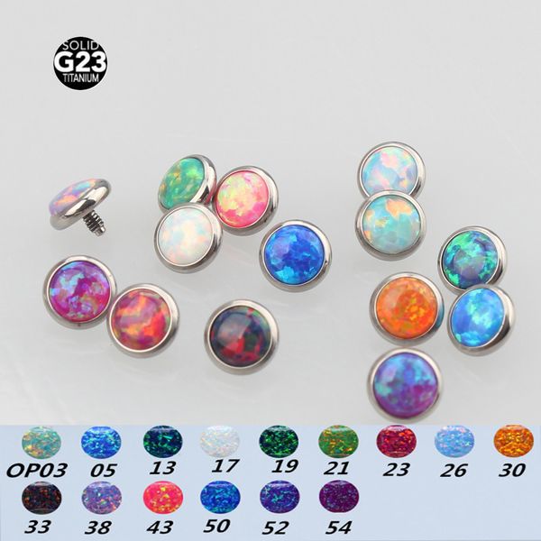 

high polished titanium g23 micro dermal anchor skin diver 14g*5mm opal piercing body jewelry 15pcs/lot, Slivery;golden