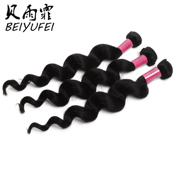

malaysia loose wave 3bundles 100% remy human hair extensions human hair weave bundles maliaysia human hair weft, Black
