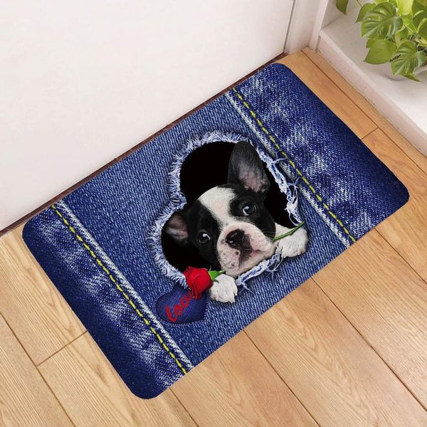 Animal Floor Mat Flannel Non Slip Cat Print Floor Mats For Living
