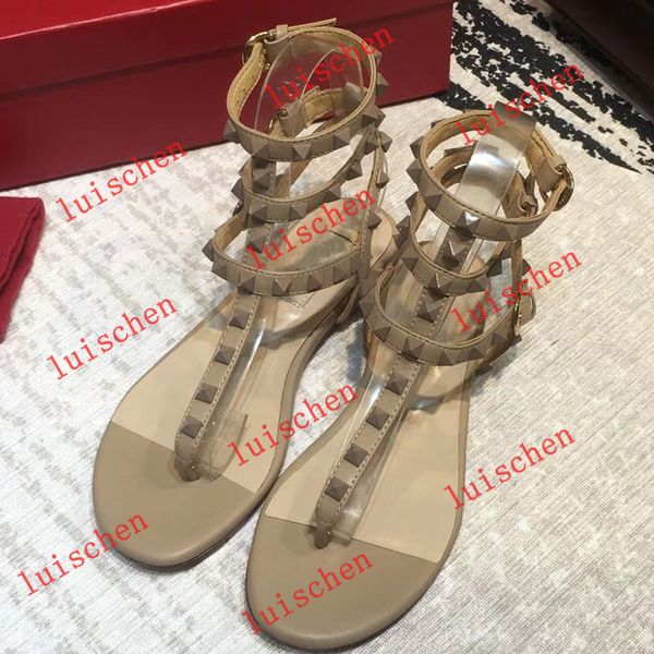 

big size 5- shoes women sandals casual zapatos mujer summer style slipper flats rivet shoes, Black