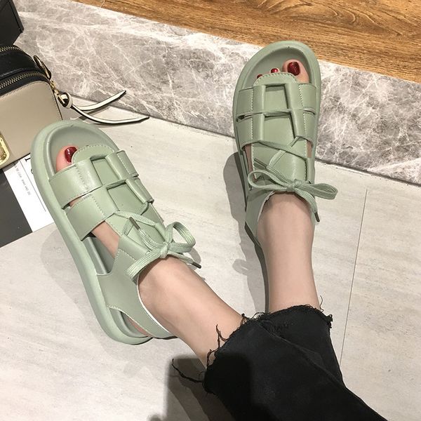 

female sandal fashion womens shoes 2020 beach sandals strappy heels espadrilles platform wedge med ladies woman, Black