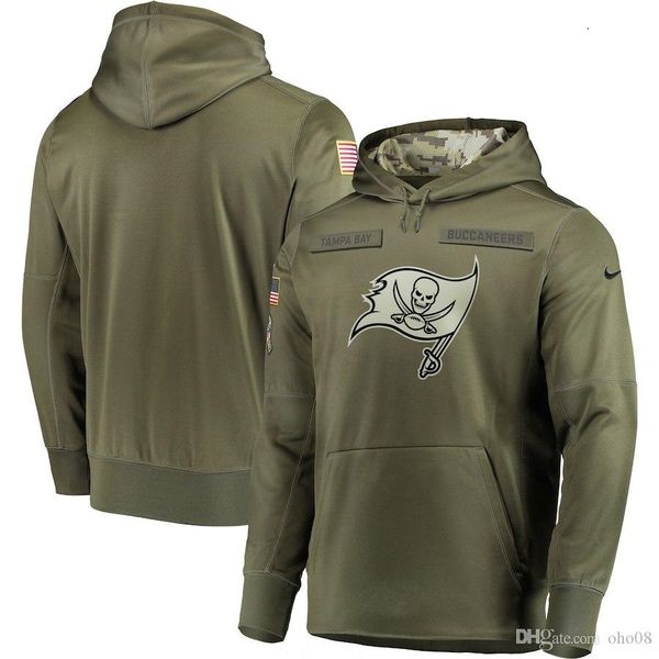 

men new tampa bay buccaneers sweatshirt olive salute to service sideline therma performance pullover hoodie, Blue;black