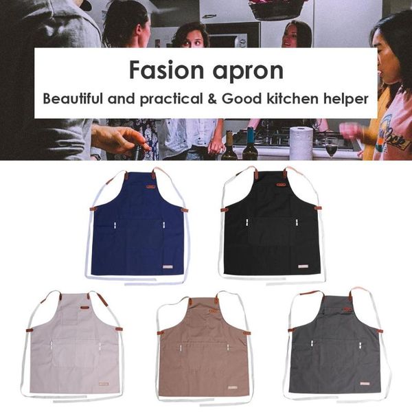

new apron home kitchen chef apron adjustable men women home kitchen chef cooking pinafore baking dress fashion with pocket