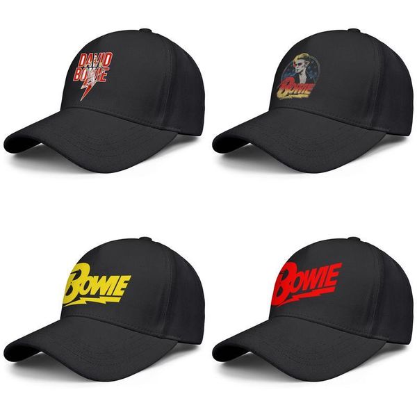 

david bowie logo red mens and women adjustable trucker cap design fashion baseball cute trendy baseballhats black yellow red shades on, Blue;gray