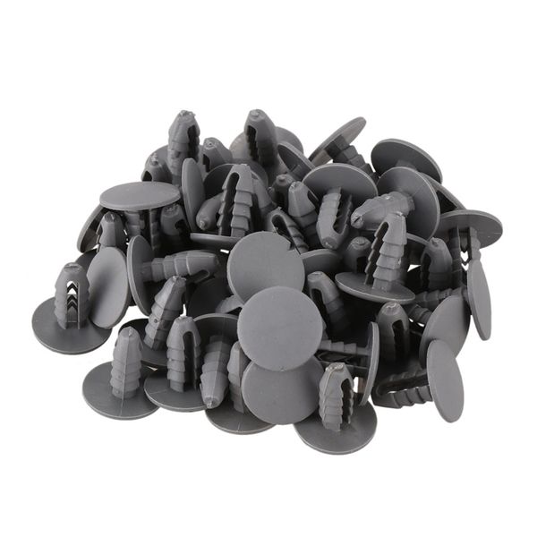 

50pcs 8mm hole gray plastic rivet door push in clip for car