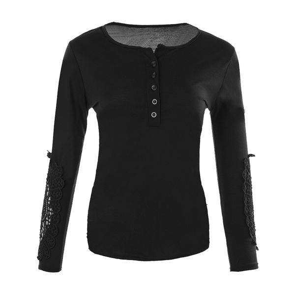 

cysincos 2020 new spring women's long sleeve solid shirt lace hollow out fashion women slim blusas o neck botton, White