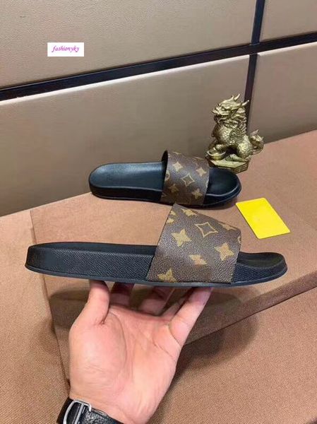 

mule slippers flat luxury designer shoes slippers 1a5i5k flexible rubber outsole slide lovers slippers size40, Black