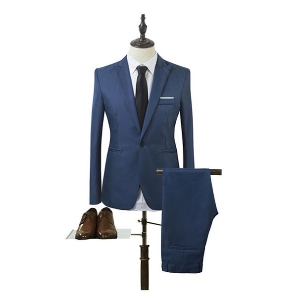 

new slim men 's suits wedding dresses without tail wedding/prom 2 piece suits casual business suit single buckle, White;black