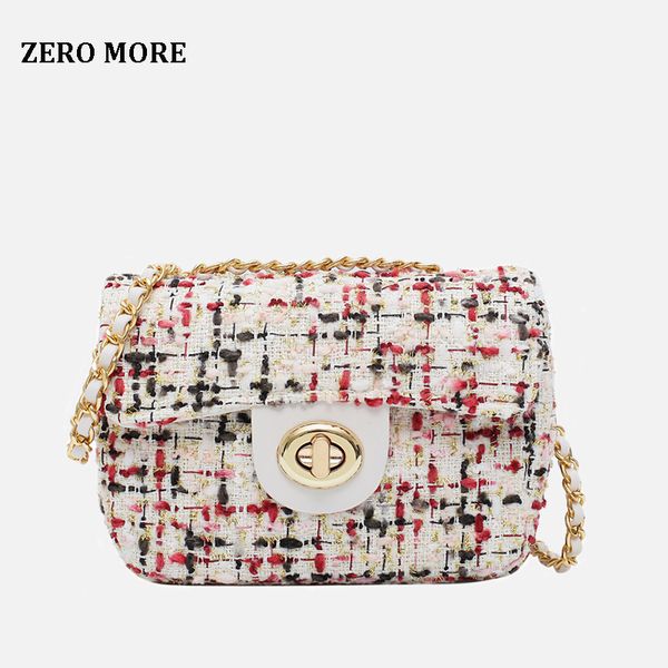 

zero more fashion women's designer handbag quality woolen plush women bag pearl chain shoulder messenger bag simple square