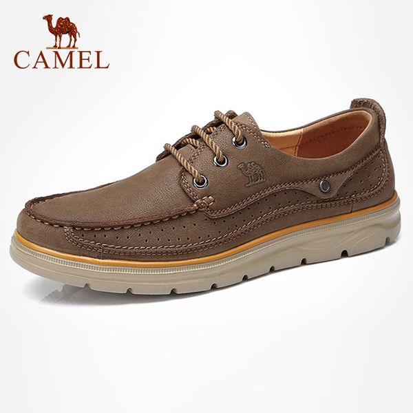 

camel genuine leather men casual shoes comfortable fashion footwear soft cowhide male man shoes mocassin cuir homme mx190729, Black