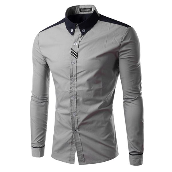 

мода цвет лоскутное дизайн мужские рубашки повседневная молодой человек топы британский стиль мальчики slim fit -3xl оптовая бесплатная дос, White;black