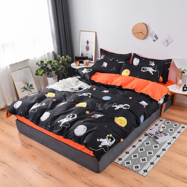 

astronaut earth space bedding sets duvet cover pillowcase flat bed sheet bed linen king  double full 4pcs,single