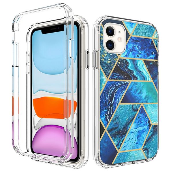

colorful marble clear hybrid phone case with geometric shape for iphone 11 pro max x xs xr 8 7 6 plus fashionable designs