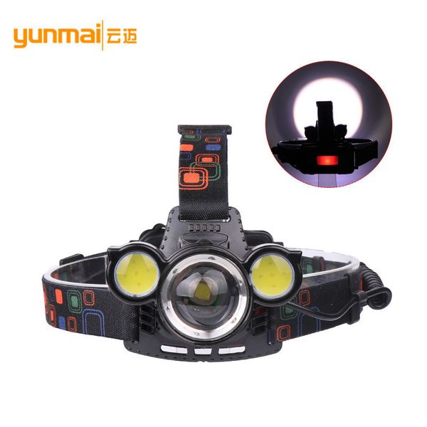 

cross border new pattern xml t6+cob led light 3 holder dc directly full mechanics zoom aluminium alloy go fishing lamp