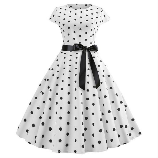 

10 colors princess skirt new retro print short-sleeved hepburn wind belt big swing dress ladies dress cute skirt simple atmosphere casual, Black;gray