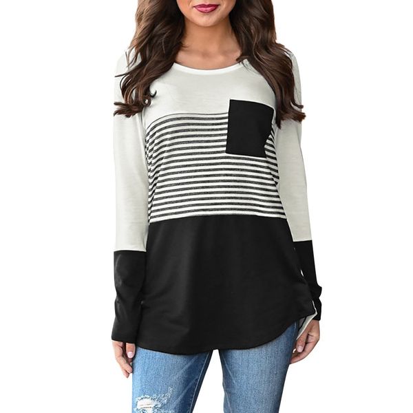 

new fashion women maternity long sleeve striped nursing t-shirt for breastfeeding kids & mother drop shipping, White
