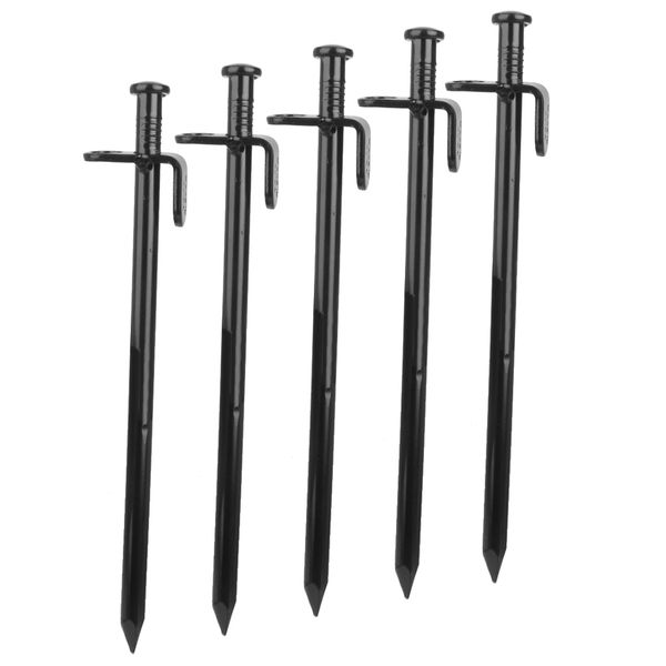 

pack of 5 pcs high strength steel awning tent stakes pegs for outdoor camping