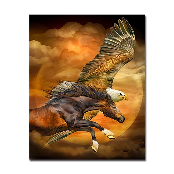

diy digital oil painting by numbers eagle horse pictures handpainted drawing abstract animal coloring canvas wall art home decor