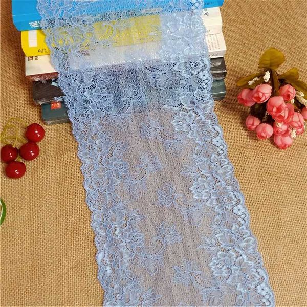 

e3200 width 18cm blue elastic colorful lace ribbon trims lace trim for diy crafts material gift packing, Pink;blue