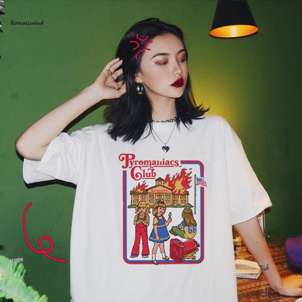 

женский летняя мода хобби mary lets summon демоны большой топ мультфильм смешные письмо harajuku tumblr размер vintage рубашка, White