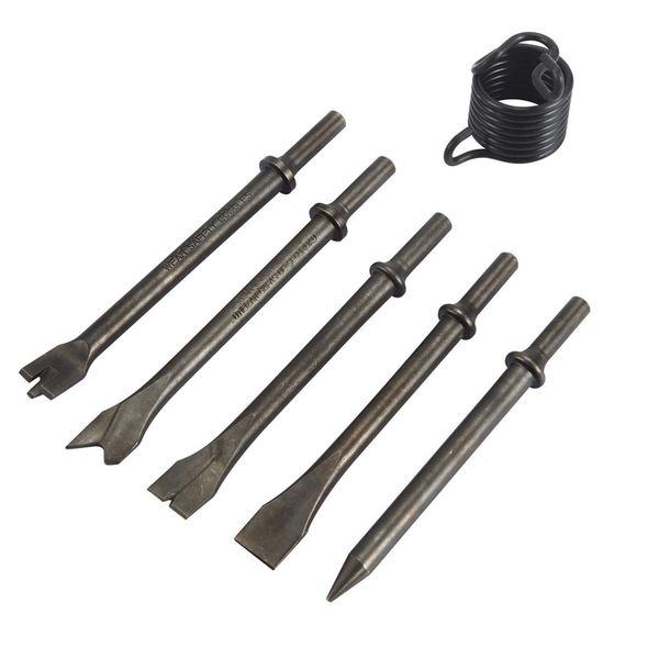 

new 6 pcs heavy duty smoothing pneumatic air hammer pneumatic chisel bits tools kit