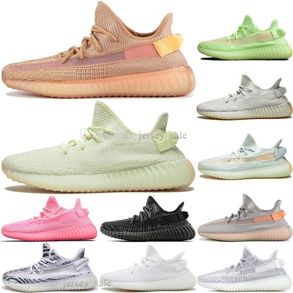 

new kanye west clay v2 static reflective gid glow in the dark mens running shoes true form women men sports designer sneakers size 36-48