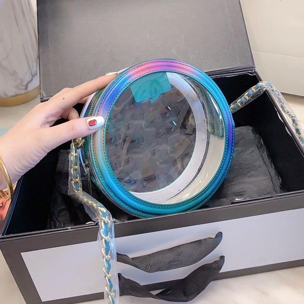 

designer crossbody bag transparent jelly bag luxury wallet fashion brand clear pvc letter fresh new style women chain shoulder circular