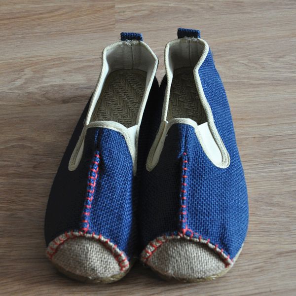 

oudiniao soft wrap mens shoes spring natural espadrilles men canvas shoes men breathable men's loafers slip on solid, Black