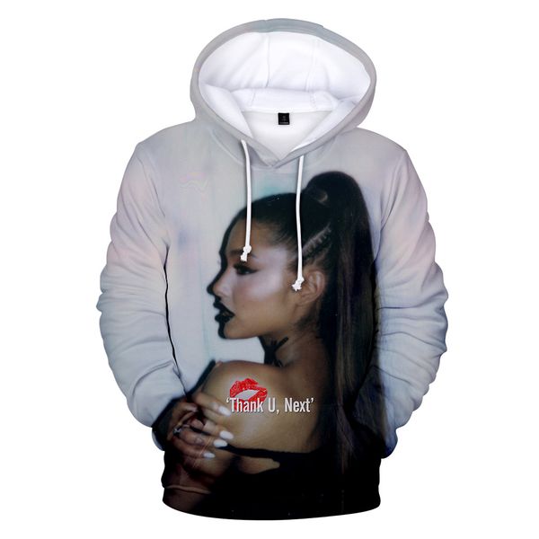 

designer men hoodie ariana grande 3d print hoodies long sleeve sweatshirts women/men luxury hoodie harajuku sweatshirt casual pullover cloth, Black