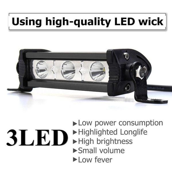 

9w 3 led drl car truck working lights waterproof off-road light super bright spotlight for off-road car motorcycle