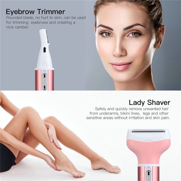 

kemei 6637 4in1 facial body electric women shaver mejor comprar recortador de nariz removal machine shaving ladybikini razor gxmtv