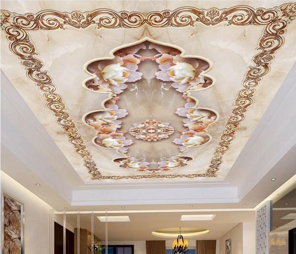 

modern 3d p wallpaperexquisite jade carving peony stone living wall papers home interior decor living room ceiling lobby mural wallpaper
