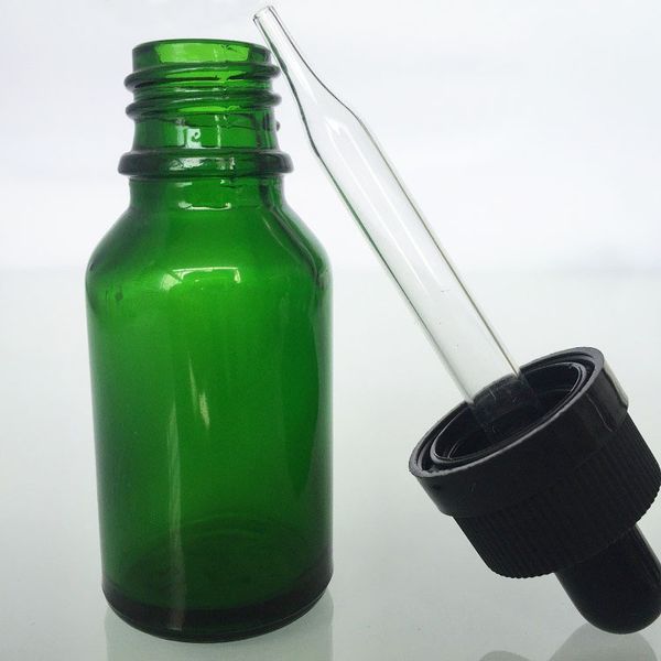 

800pcs green 30ml glass dropper bottles with black rubber bulb dropper essential oil glass bottle cosmetics packing 5ml 10ml 15ml 50ml