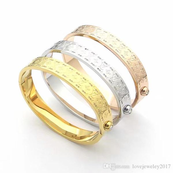 

роскошный стиль серебряный золотой браслет для женщин цветочный узор печатные дизайнерские браслеты с бриллиантом розовое золото pulsera мод, Black