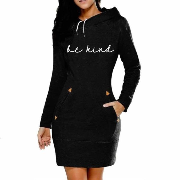 

dress be kind letters print hoodies for women sweatshirt femmes hoodies kawaii girls printing funny cotton comfortable, Black