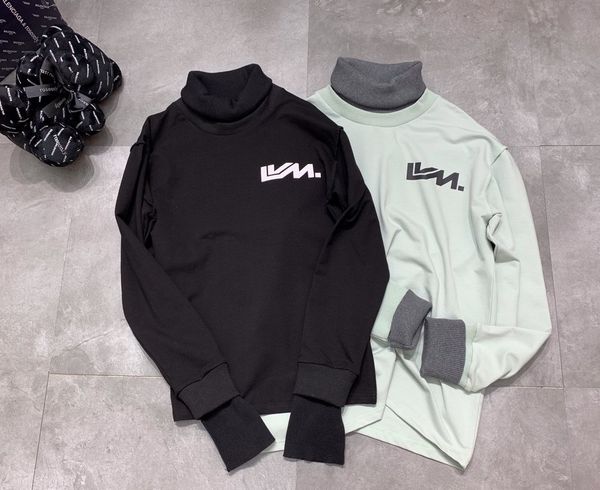 

19ss франция роскошные мужские дизайнер толстовка новая горячая мода париж сращивания печати пуловер хлопок мужчины женщины мужские толстовк, Black