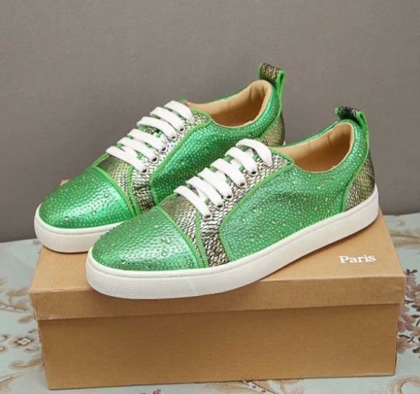 

2020 new arrival red bottoms mens women shoes fashion suede with spikes loafers rivets casual dress boots flats luxury sneakers, Black