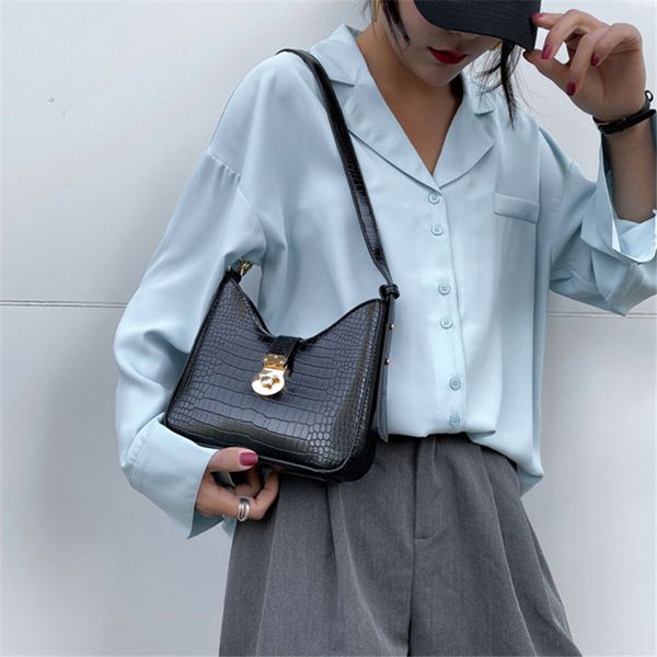 

bag for women 2020 new fashion casual shoulder messenger bag stone pattern underarm