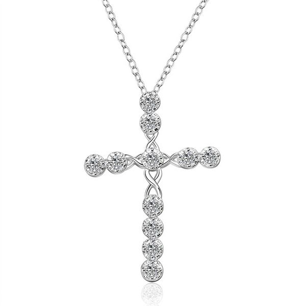 

cross sailing sterling silver plated jewelry necklace for women wn668,nice 925 silver pendant necklaces with chain