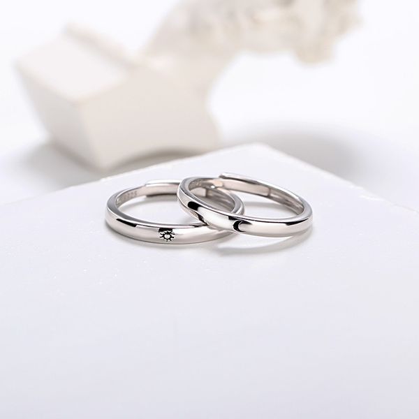 

2019 S925 Sterling Silver couple ring personality simple men and women pair ring Sun Moon Sun Moon Valentines Day