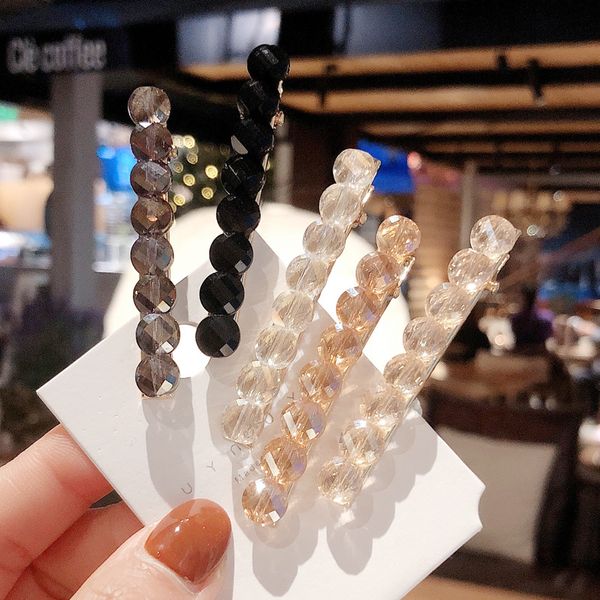 

2019 fashion crystal bobby pin hair clip hairband barrette crystal hairpin headdress accessories beauty styling tool, Golden;white
