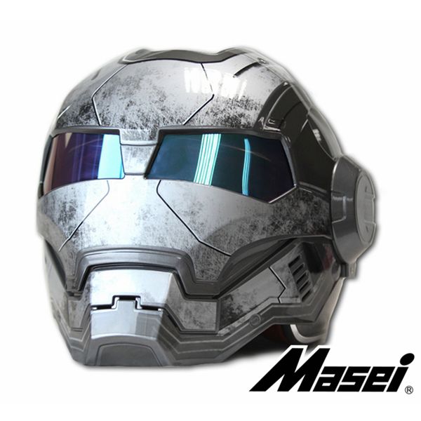 

яркий / матовый серый masei ironman железный человек шлем мотоциклетный шлем ретро полуоткрытое лицо 610 abs мотокросс casque