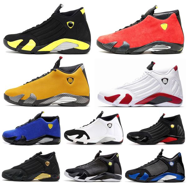 

wholesale 14 14s varsity royal men basketball shoes university gold red candy cane desert sand thunder mens trainer sports sneakers, White;red