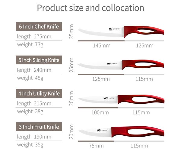 

xyj кухня шеф-повар ножи приготовления комплект циркония керамический нож 3