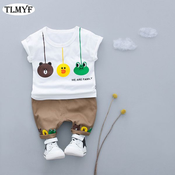 

новая мода baby boy / baby girl 2 шт. / компл. симпатичная короткая футболка и короткие брюки летний детский костюм одежда 20200316-9, White