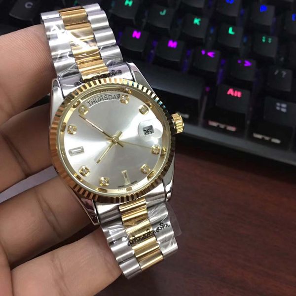 

Luxury watch famou de ign fa hion men big watch gold ilver tainle teel male watche man wri twatch bu ine cla il clock, Slivery;brown