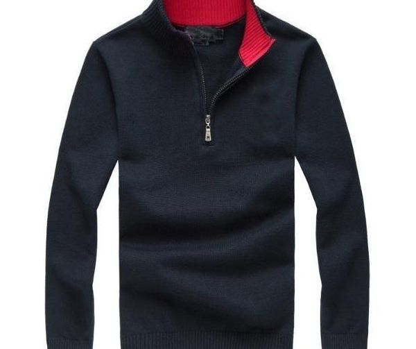 

вязаная рубашка поло 5 цветов фирменные мужские поло молния дизайн вышитые джемперы с длинным рукавом для осени, White;black