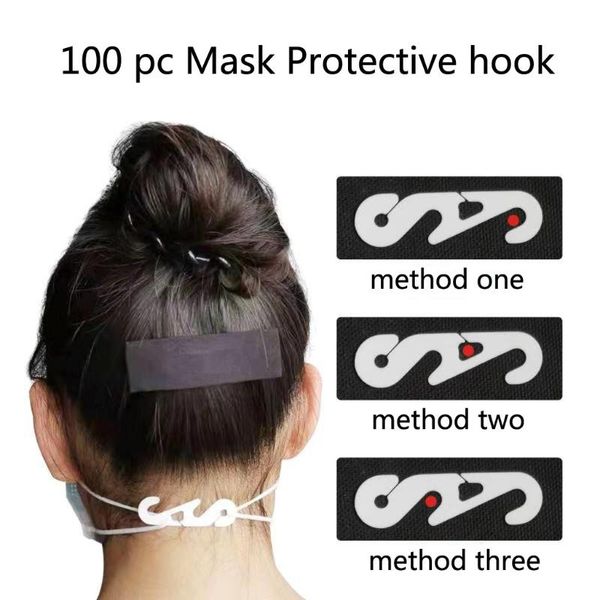 

100 шт фиксатор маска регулятор ремень удлинить ремень анти-затягивание ушная маска крюк анти-ушная боль ушной крючок регулировка удлинить р, Silver