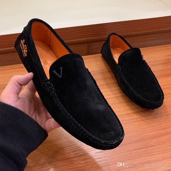 

luxury casual shoes basketball shoes for men suede leather running sneakers fashion new mens shoes size 11 with original box, Black