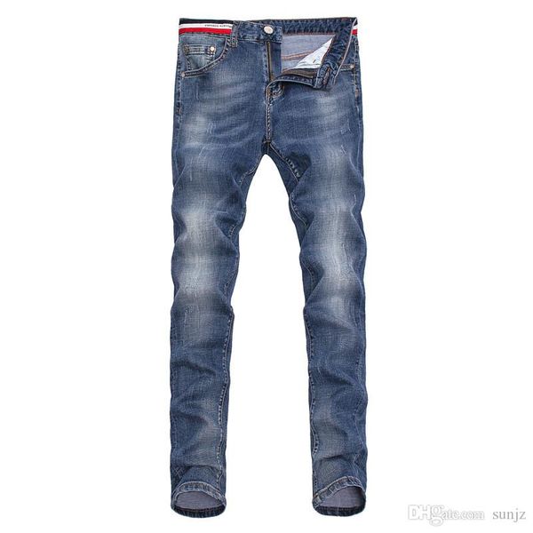 

2018 весна и лето новые мужские повседневные модные джинсы, тонкие ноги джинсы джинсы, Blue